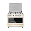 DENKA 90x60 Free Standing Gas Cooker, Cream Design.