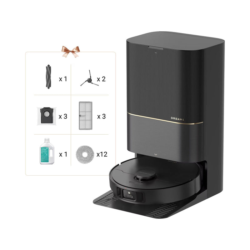 DREAME 010204AA000376 Ultra Complete Vacuum mopping robot, Black روبوت التنظيف بالشفط الكامل للغاية دريمي