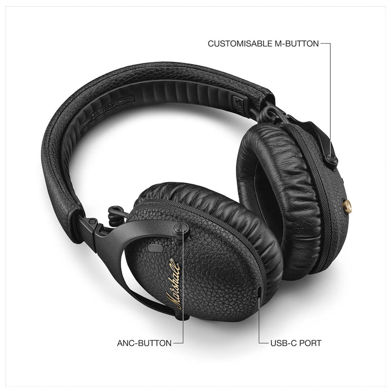 MARSHALL 869 , 1006861 Monitor III A.N.C. Wireless Noise Cancelling Headphones in Black سماعة هيدفون مارشال