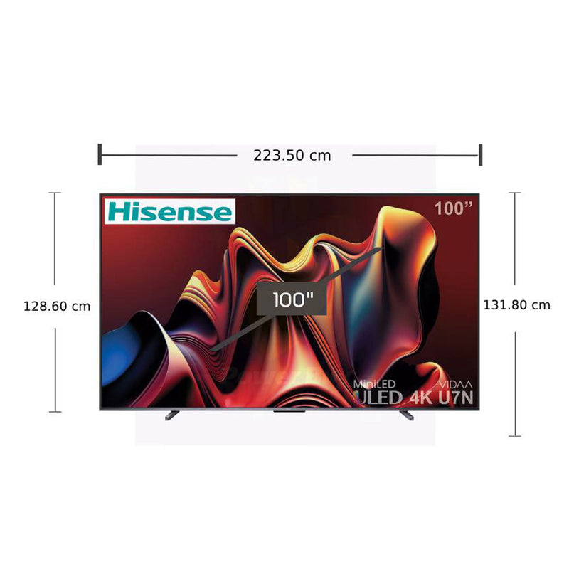 HISENSE 100U7N Class U7 Series Mini-LED ULED 4K Google TV, 100 Inch شاشة هايسنس حجم 100