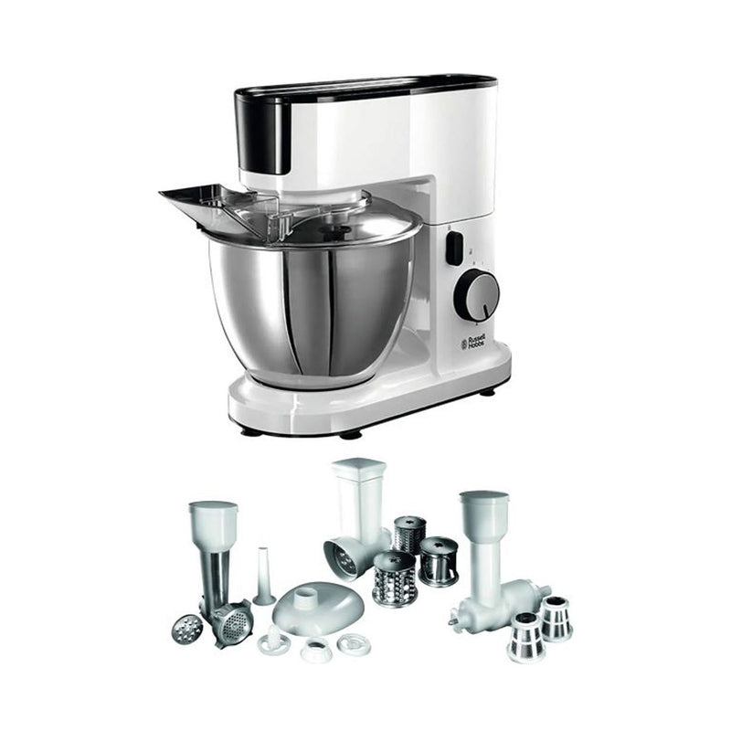 RUSSELL HOBBS 20355 Aura Stand Mixers سيت عجانة مع فرامة 700 واط سعة 4.5 لتر من راسل هوبس, White