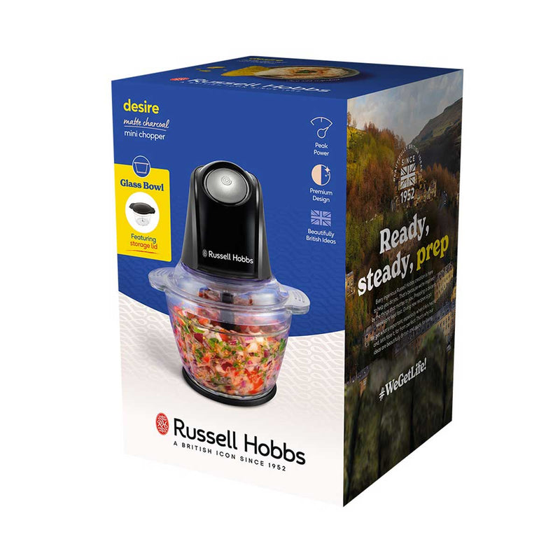 RUSSELL HOBBS 27131 Desire Matte Charcoal Mini Chopper, Black محضرة طعام روسل هوبس