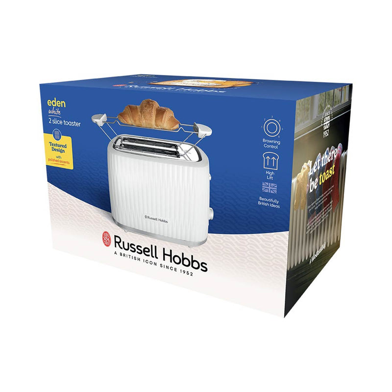 RUSSELL HOBBS 27370 Eden 2 Slice Toaster, White محمصة روسل هوبس
