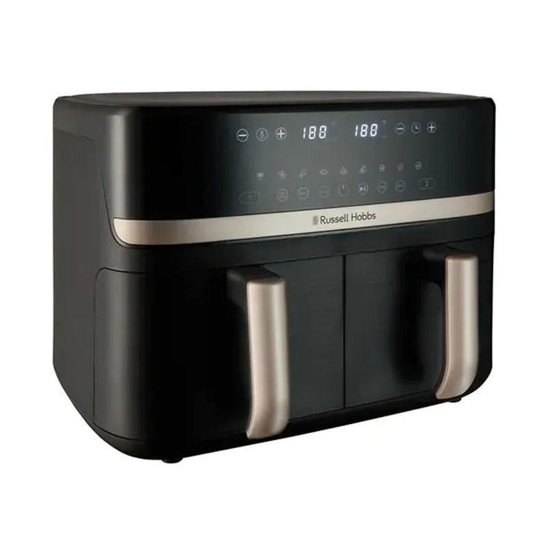 RUSSELL HOBBS 27680 Satisfry Dual Basket Air Fryer 9 L, Black قلاية هوائية مزدوجة روسل هوبس