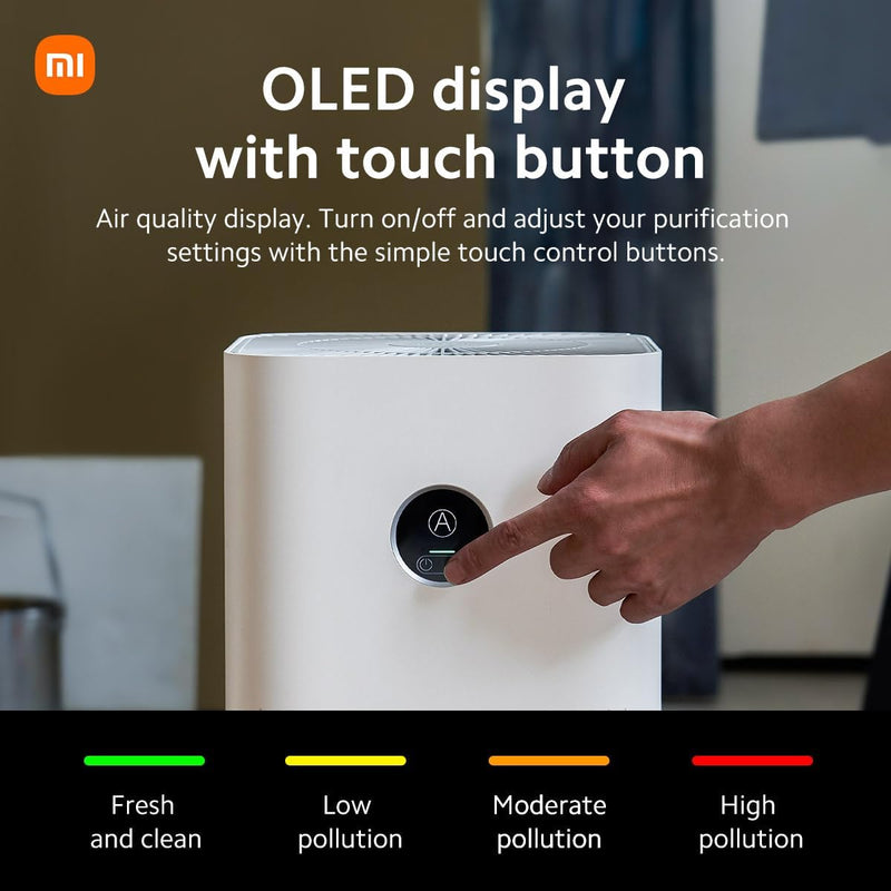 XIAOMI 33927 Smart Air Purifier 4 EU Breathe clean, breathe healthy, White جهاز تنقية الهواء الذكي شاومي