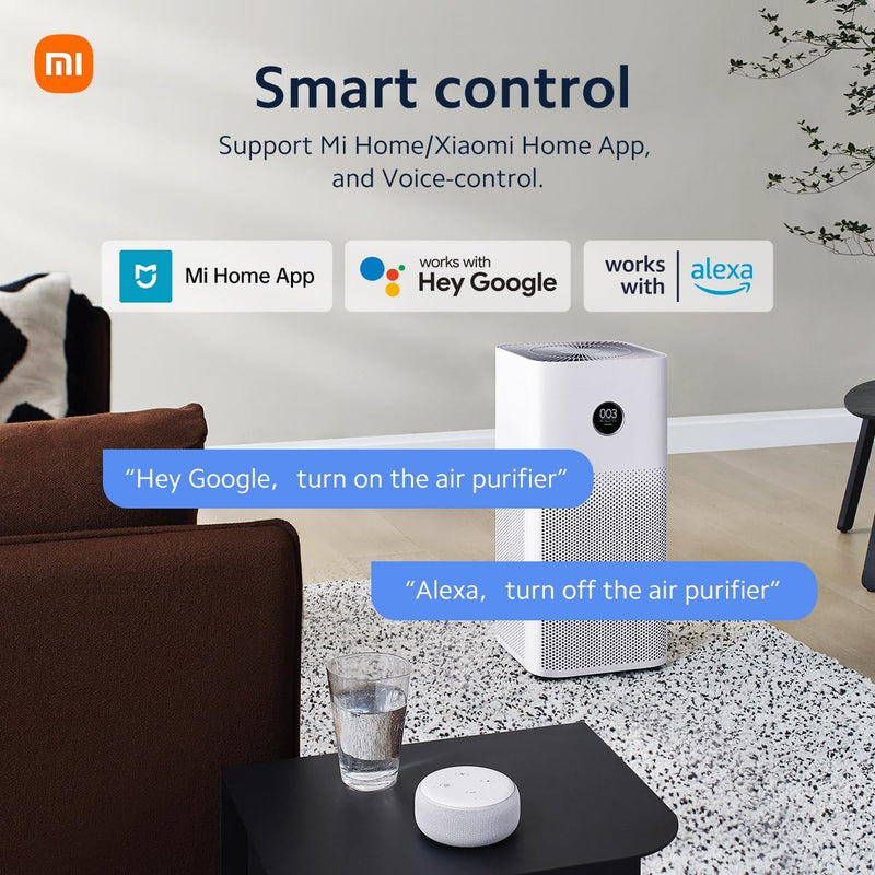 XIAOMI 33927 Smart Air Purifier 4 EU Breathe clean, breathe healthy, White جهاز تنقية الهواء الذكي شاومي