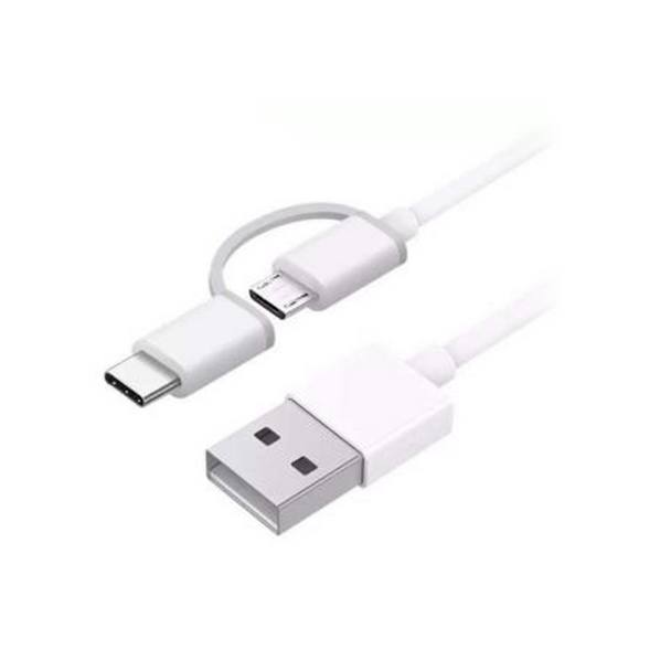 XIAOMI 15304 2-in-1 USB Cable Micro USB to Type C (30cm) White