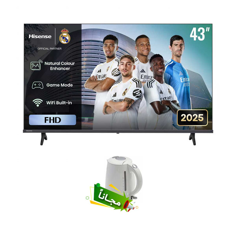 HISENSE 43A4Q Series FHD Smart TV + Free gift Hitachi HEK-E50 تلفزيون FHD الذكي + هدية مجانية Hitachi HEK-E50