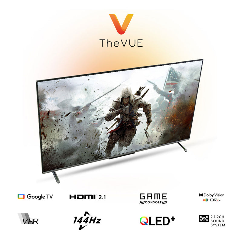 TheVUE 65VEG602  SMART QLED 65 frameless google TV 144hz, 65 Inch شاشة حجم 65