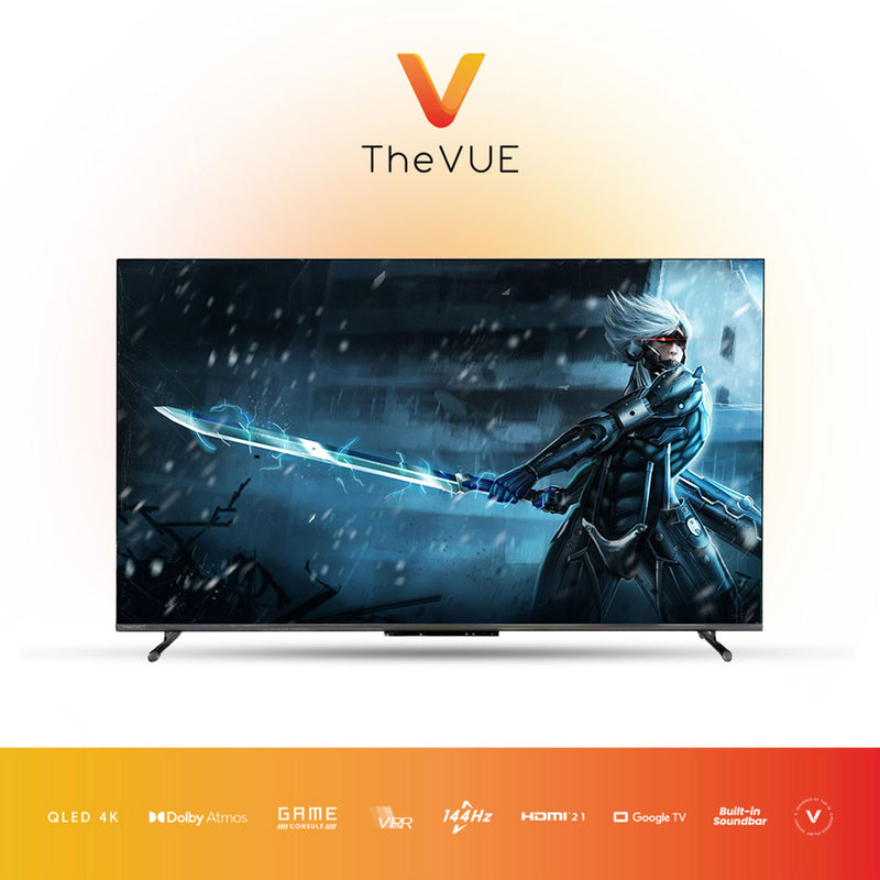 TheVUE 65VEG602  SMART QLED 65 frameless google TV 144hz, 65 Inch شاشة حجم 65