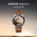 HONOR 5502ACGM Watch 6 BT Leather Strap 32MB+4GB, Twilight Brown ساعة ذكية تعمل بالبلوتوث مع سوار جلدي – ذاكرة 32 ميجابايت + 4 جيجابايت