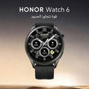 HONOR 5502ACGQ Watch 6 BT with Fluoroelastomer Strap 32MB+4GB, Shadow Black ساعة ذكية بتقنية البلوتوث سير من الفولاذ ذاكرة 32ميكابايت +4 كيكابايت
