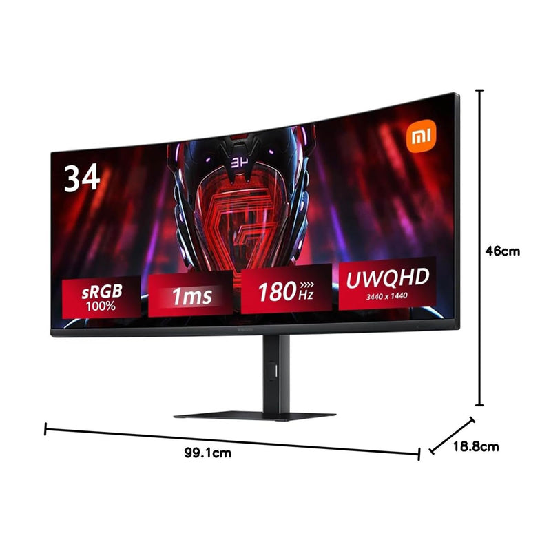 XIAOMI 55056 Curved Gaming Monitor G34WQi Designed for passionate gamers, مونيتر شاومي كيرف حجم 34 انج