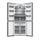 DENKA RM-550FDG Four Door Refrigerator Inverter System, Dark Grey