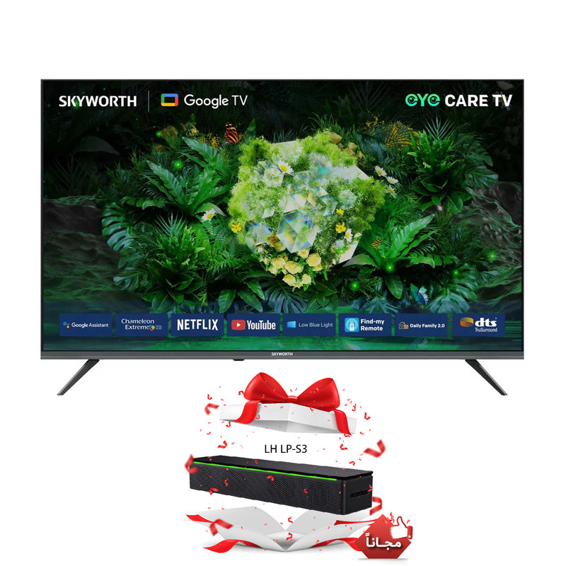 SKYWORTH 55G6500G UHD 4K LED TV, 60 Hz (Google TV), 55 Inch شاشة سكاي وورث حجم 50 + Free Gift