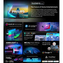 PHILIPS 55OLED810/12 Smart TV - 4K UHD OLED - Google TV - 3 Sided Ambilight - P5 AI Processor - 144Hz - Frameless Design - European origin, 55-Inch شاشة حجم 55 معالج بي 5 مدعوم بالذكاء الاصطناعي بدقة 4 كي + 144 هيرتز +اضائة من ثلاث جوانب فلبس