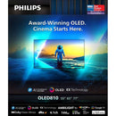 PHILIPS 55OLED810/12 Smart TV - 4K UHD OLED - Google TV - 3 Sided Ambilight - P5 AI Processor - 144Hz - Frameless Design - European origin, 55-Inch شاشة حجم 55 معالج بي 5 مدعوم بالذكاء الاصطناعي بدقة 4 كي + 144 هيرتز +اضائة من ثلاث جوانب فلبس