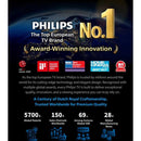 PHILIPS 55OLED810/12 Smart TV - 4K UHD OLED - Google TV - 3 Sided Ambilight - P5 AI Processor - 144Hz - Frameless Design - European origin, 55-Inch شاشة حجم 55 معالج بي 5 مدعوم بالذكاء الاصطناعي بدقة 4 كي + 144 هيرتز +اضائة من ثلاث جوانب فلبس