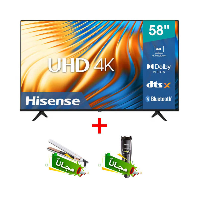 HISENSE 58A62QS Smart 4k UHD, 58 Inch + Free gift Fakir stubby + Fakir Harvey Smart 4k UHD، 58 بوصة + هدية مجانية Fakir stubby + Fakir Harvey