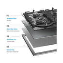 ALHAFIDH 60GH096 Built-in Gas Cooker 60 cm, Black طباح مدمج 60 سم اربع مشاعل الحافظ