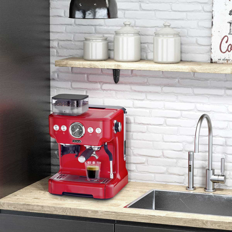 TRISA 6219.8212 Espresso machine "Barista Plus", Red ماكينة اسبريسو "باريستا بلس"، لون أحمر تريسا