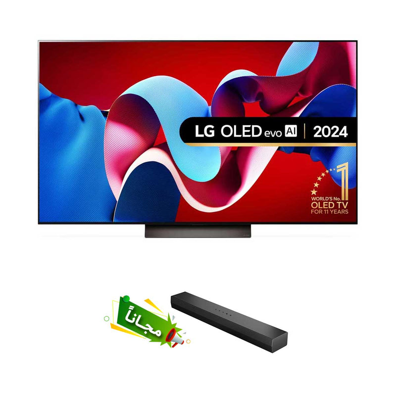 LG 77C46LA OLED evo AI C4 4K Smart TV 2024, 77 Inch شاشة الجي حجم 77 + هدية LG S20A