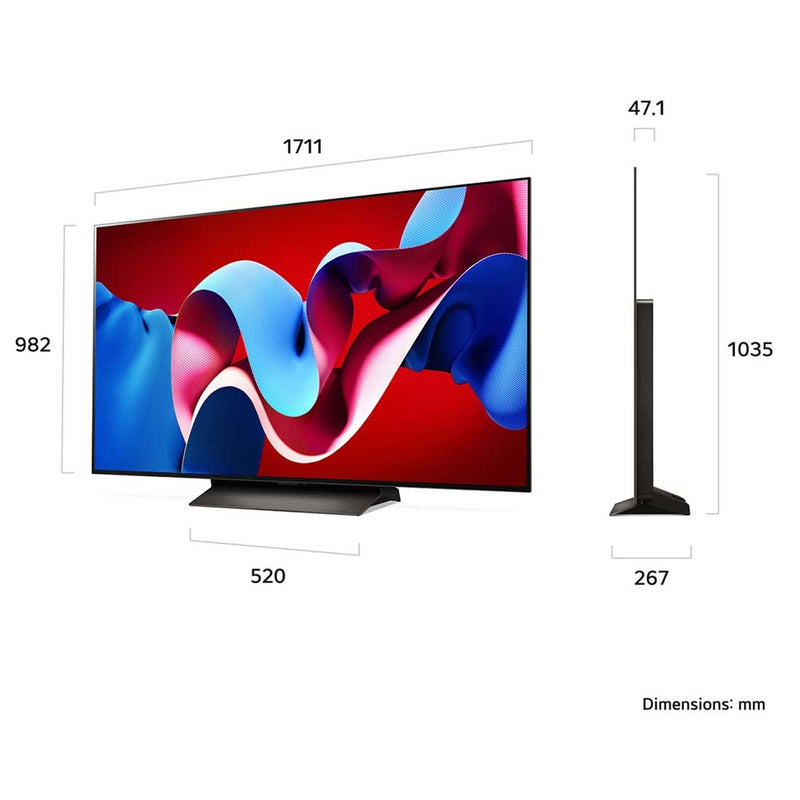 LG 77C46LA OLED evo AI C4 4K Smart TV 2024, 77 Inch شاشة الجي حجم 77