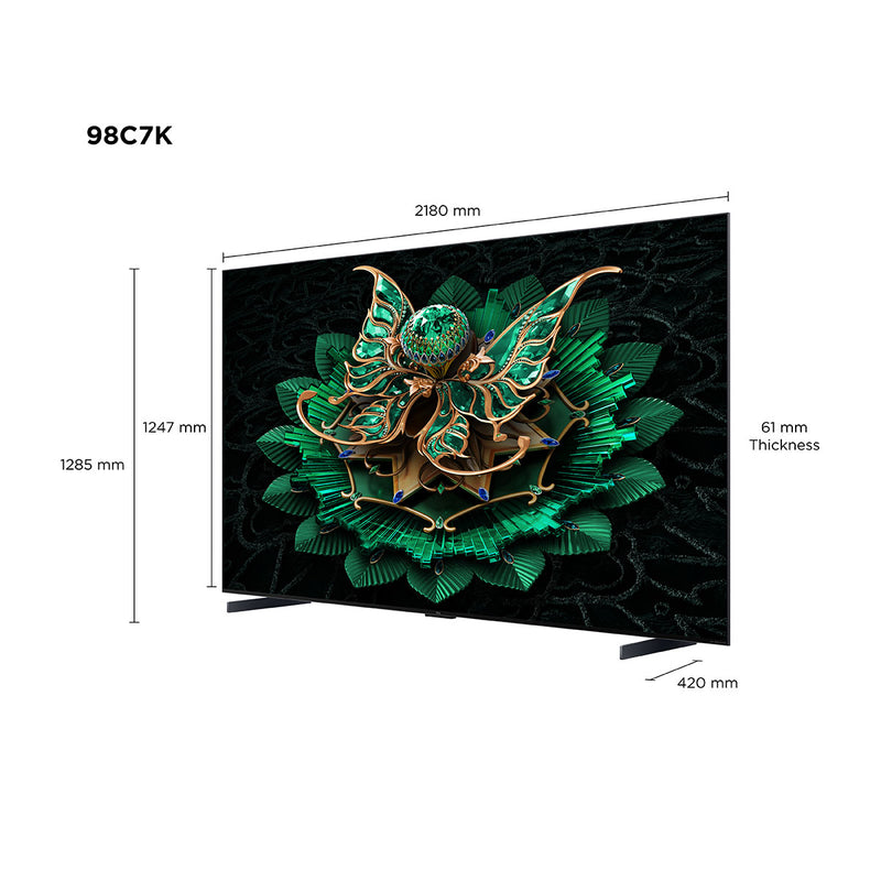 TCL C7K 98" Premium QD-Mini LED Up to 2048 Zones HDR 3000 nits 288Hz Game Accelerator + Free Gift PS5