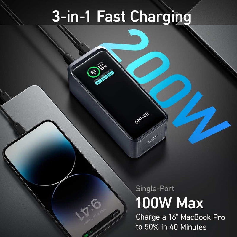 ANKER 5791 A1336011 Prime 20,000mAh Power Bank (200W) and 737 Charger (GaNPrime 120W) شاحن محمول انكر