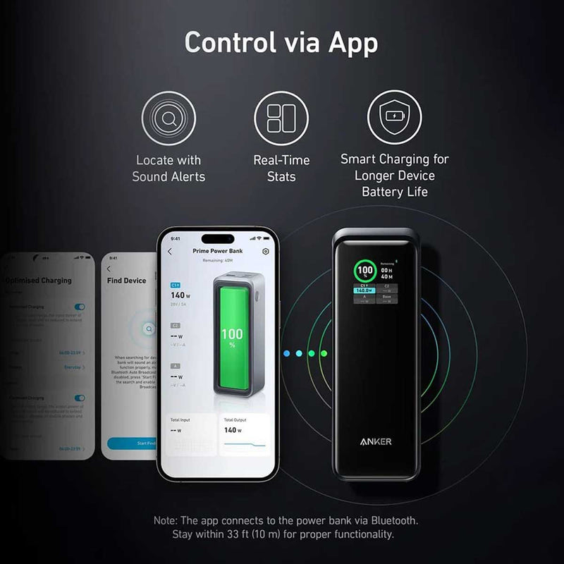 ANKER 5828 A1340011 Prime 27650mAh 250W PD 3.1 Power Bank, Black شاحن محمول انكر