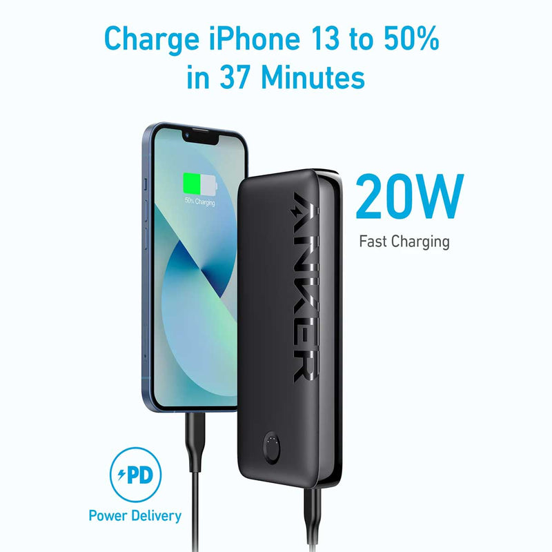 ANKER A1367H11 335 Power Bank (PowerCore 20K), Black شاحن محمول انكر