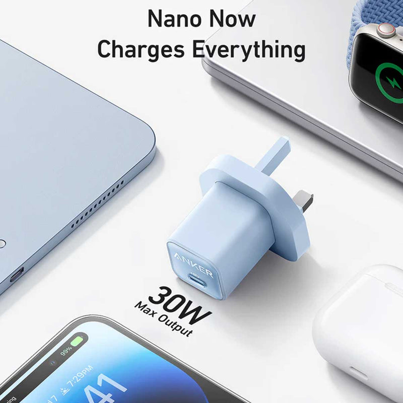 ANKER A2147K31 511 Nano 3 30W Charger, Blue شاحن انكر