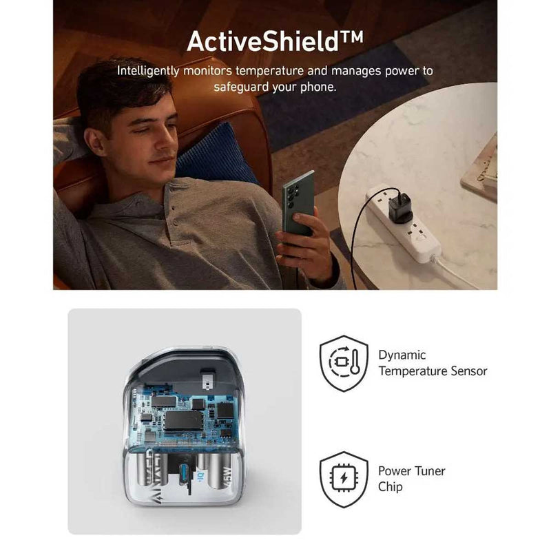 ANKER 5703 A2643K11 Charger 313 Powerport 45W USB C Gan Charger شاحن انكر