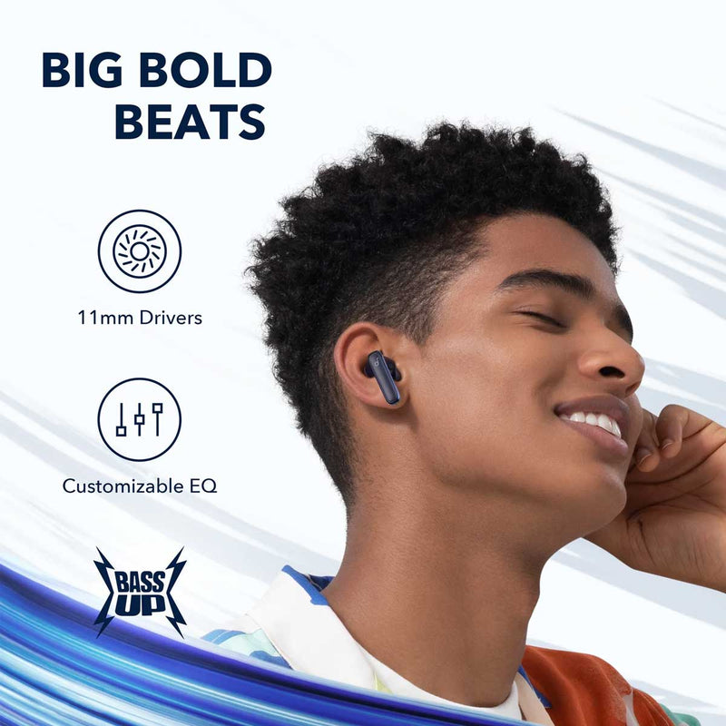 ANKER A3939032 Life P3 | Noise Cancelling Earbuds with Bass, Navy Blue سماعات انكر