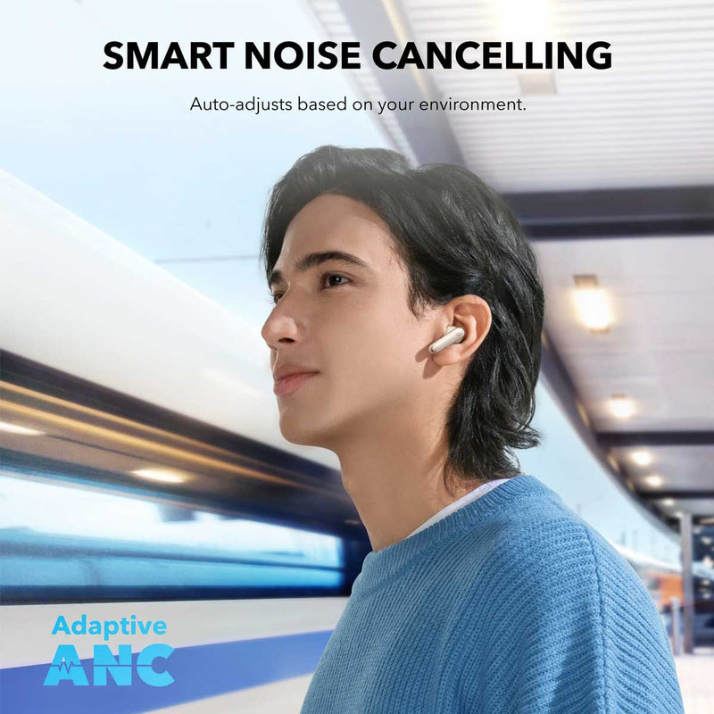 ANKER A3955H21 P40i | Smart ANC True-Wireless Earbuds, Oat White  سماعات انكر