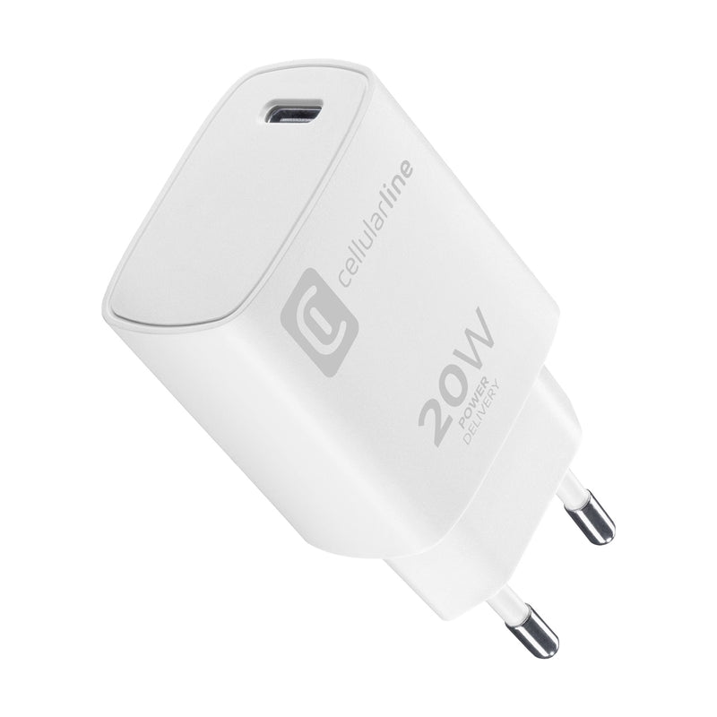 CELLULARLINE ACHIPHUSBCPD20SMLW Travel Charger 20W USB Type-C شاحن تايب سي