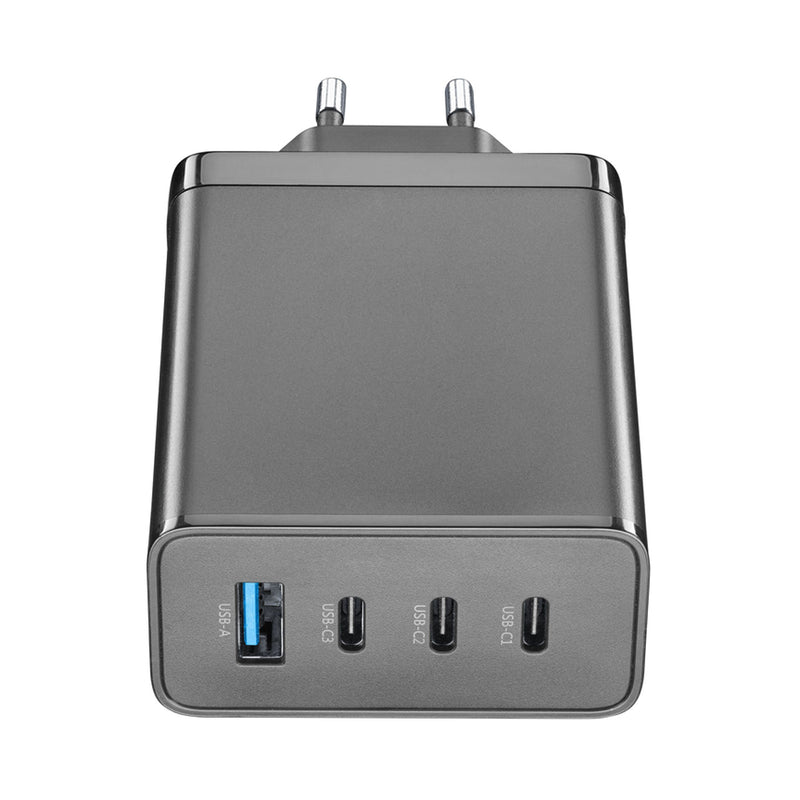 CELLULARLINE ACHUSBGAN4PD100UKK 3979 NANO GAN 100W Charger with 4 Ports, Black شاحن مع 4 مداخل
