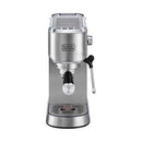 BLACK & DECKER ECM150-B5 Espresso Coffee Maker, Silver ماكنة قهوة مع رغوة حليب بضغط 15 بار