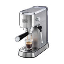 BLACK & DECKER ECM150-B5 Espresso Coffee Maker, Silver ماكنة قهوة مع رغوة حليب بضغط 15 بار