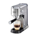 BLACK & DECKER ECM150-B5 Espresso Coffee Maker, Silver ماكنة قهوة مع رغوة حليب بضغط 15 بار