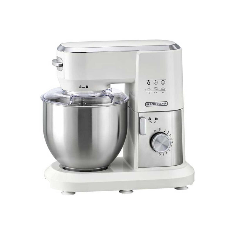 BLACK & DECKER MKM100-B5 Bowl Mixer, White عجانة