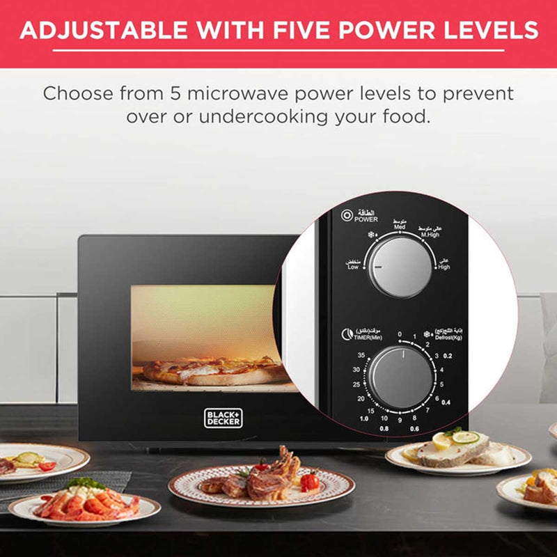 BLACK & DECKER MZ2005P-B5 Microwave Oven, 20 Litres ميكروويف