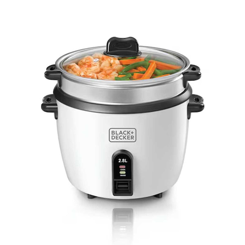 BLACK & DECKER RC2850-B5 2.5 Ltr. Non Stick Rice Cooker with Glass Lid جدر طبخ ارز