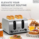 BLACK & DECKER ET444-B5 Toaster, 4-Slice, 2100W Double-Sided Heating محمصة 4 شرائح