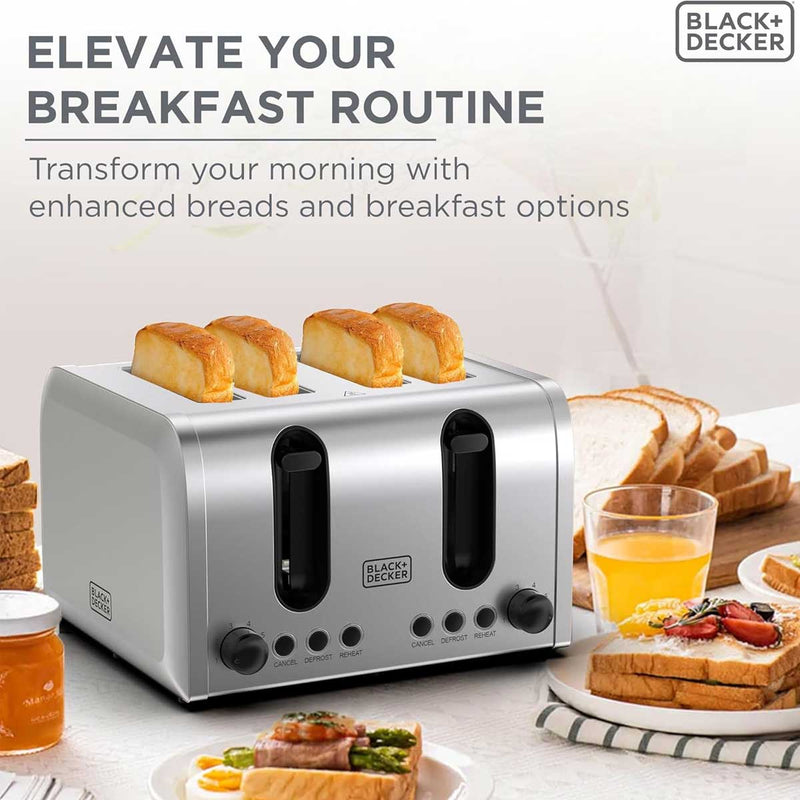 BLACK & DECKER ET444-B5 Toaster, 4-Slice, 2100W Double-Sided Heating محمصة 4 شرائح