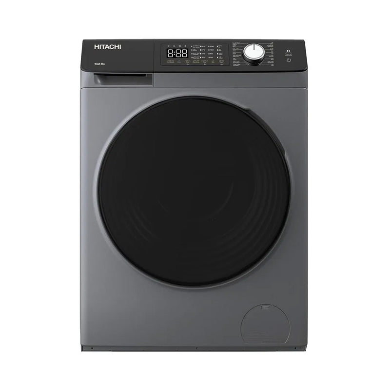 HITACHI BD-802HVOS Front Load Washing Machine, Gray + Free gift Fakir stubby + Fakir Harvey غسالة ملابس أمامية ، رمادية + هدية مجانية Fakir stubby + Fakir Harvey