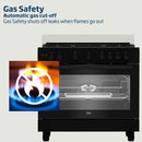 BEKO BGGR11127GBA 5 Burner Gas Cooker 90cm, Black موقد غاز بخمس شعلات، 90 سم، أسود بيكو
