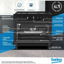 BEKO BGGR11127GBA 5 Burner Gas Cooker 90cm, Black موقد غاز بخمس شعلات، 90 سم، أسود بيكو
