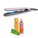 Philips BHS530 50% Faster Straightening, Light Pink Metallic + Free gift مكواة فرد الشعر فيليبس ، فرد أسرع بنسبة 50%، وردي فاتح معدني + هدية مجانية