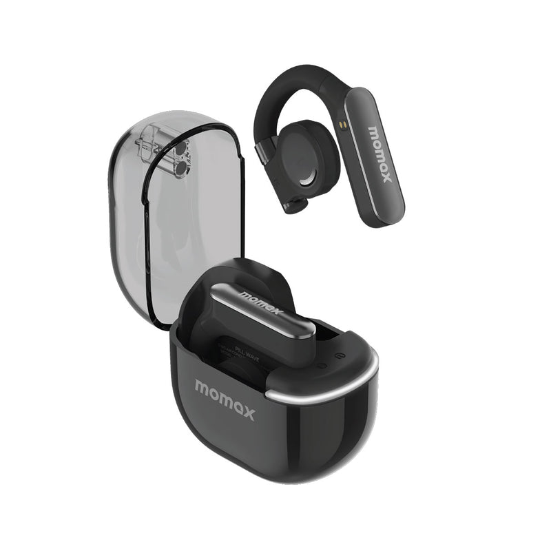 MOMAX 200002615 BT12D Pill Wave Open-Ear True Wireless Earbuds, Black سماعات موماكس